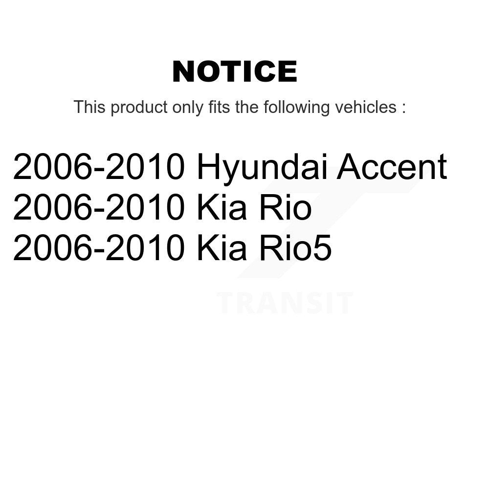 Rear Coated Disc Brake Rotors & Ceramic Pad Kit For 2006-2010 Hyundai Accent Kia Rio5 Rio KGA-103814