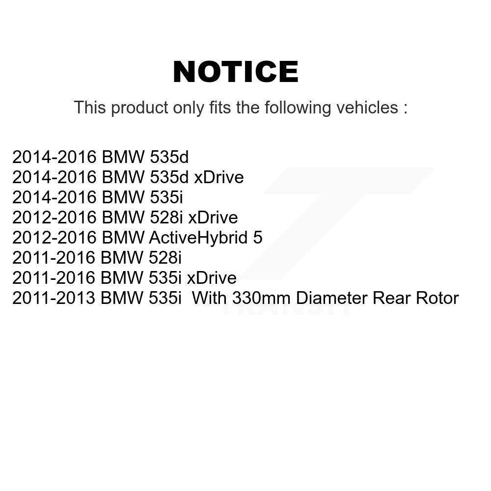 Rear Coat Brake Rotors Semi-Metallic Pad Kit For BMW 535i xDrive 528i 535d ActiveHybrid 5 KGA-103837