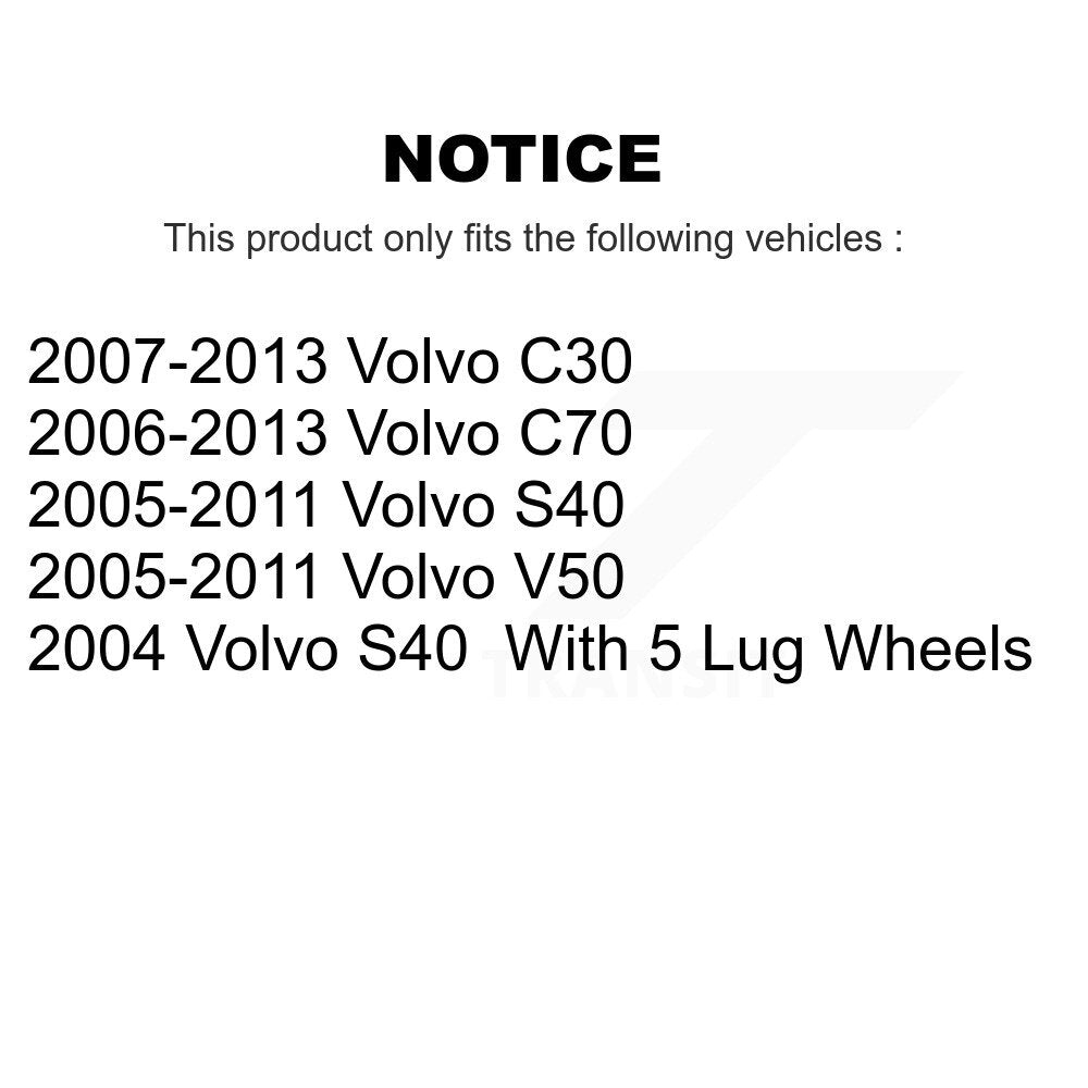 Rear Coated Disc Brake Rotors And Ceramic Pads Kit For Volvo S40 C30 V50 C70 KGA-103925