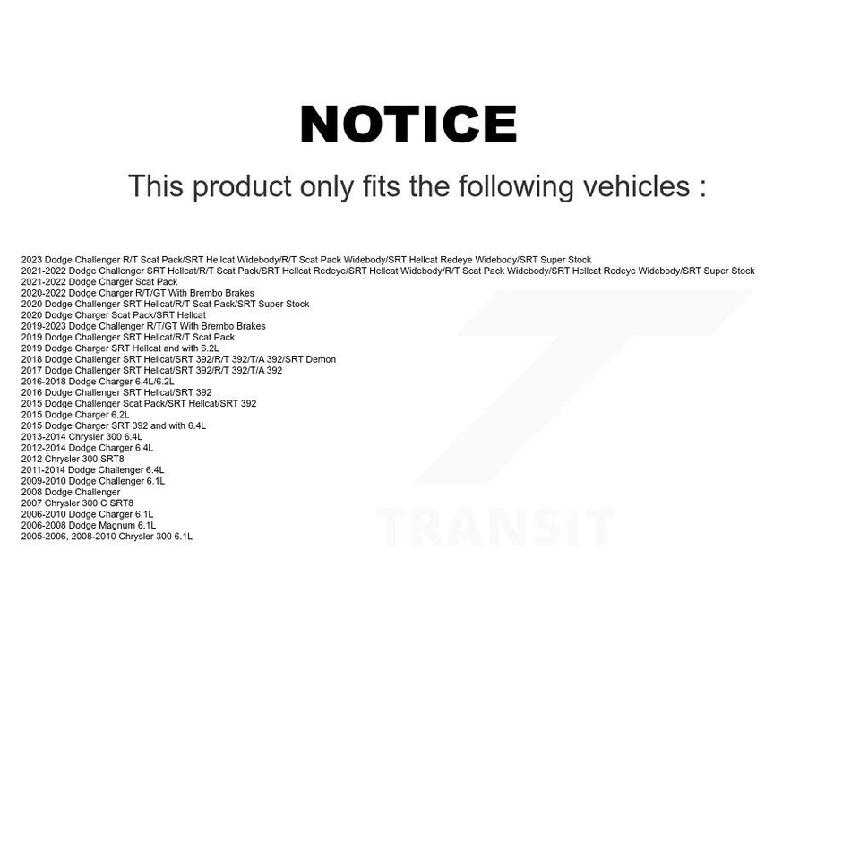 Rear Coated Brake Rotor & Semi-Metallic Pad Kit For Dodge Charger Chrysler 300 Challenger KGA-103974