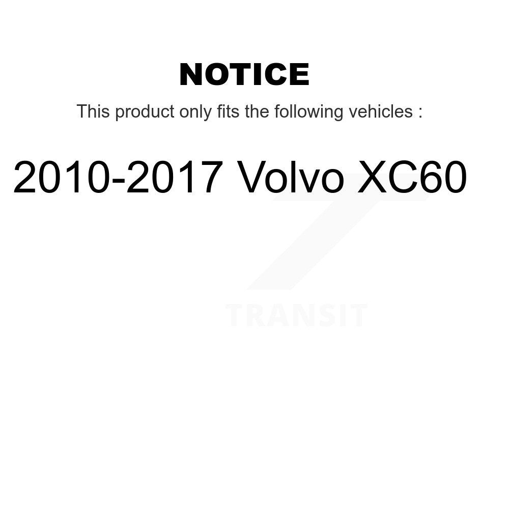 Rear Coated Disc Brake Rotors And Semi-Metallic Pads Kit For 2010-2017 Volvo XC60 KGA-103994