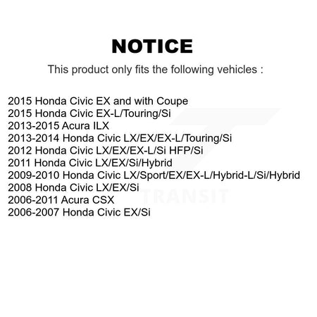 Rear Coated Disc Brake Rotors And Ceramic Pads Kit For Honda Civic Acura CSX ILX KGA-104005