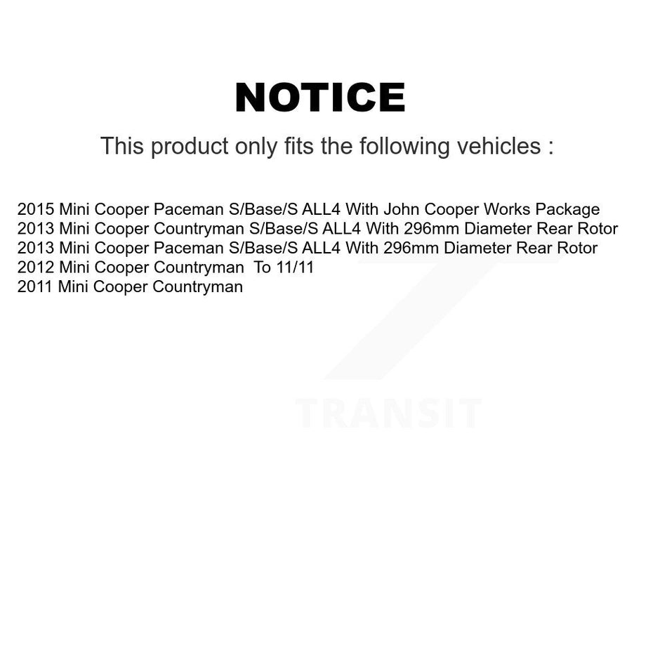 Rear Coated Disc Brake Rotor And Semi-Metallic Pad Kit For Mini Cooper Countryman Paceman KGA-104048