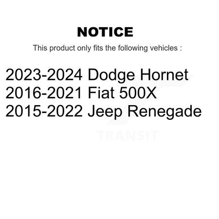 Rear Coated Disc Brake Rotor And Ceramic Pad Kit For Jeep Renegade Dodge Hornet Fiat 500X KGA-104050