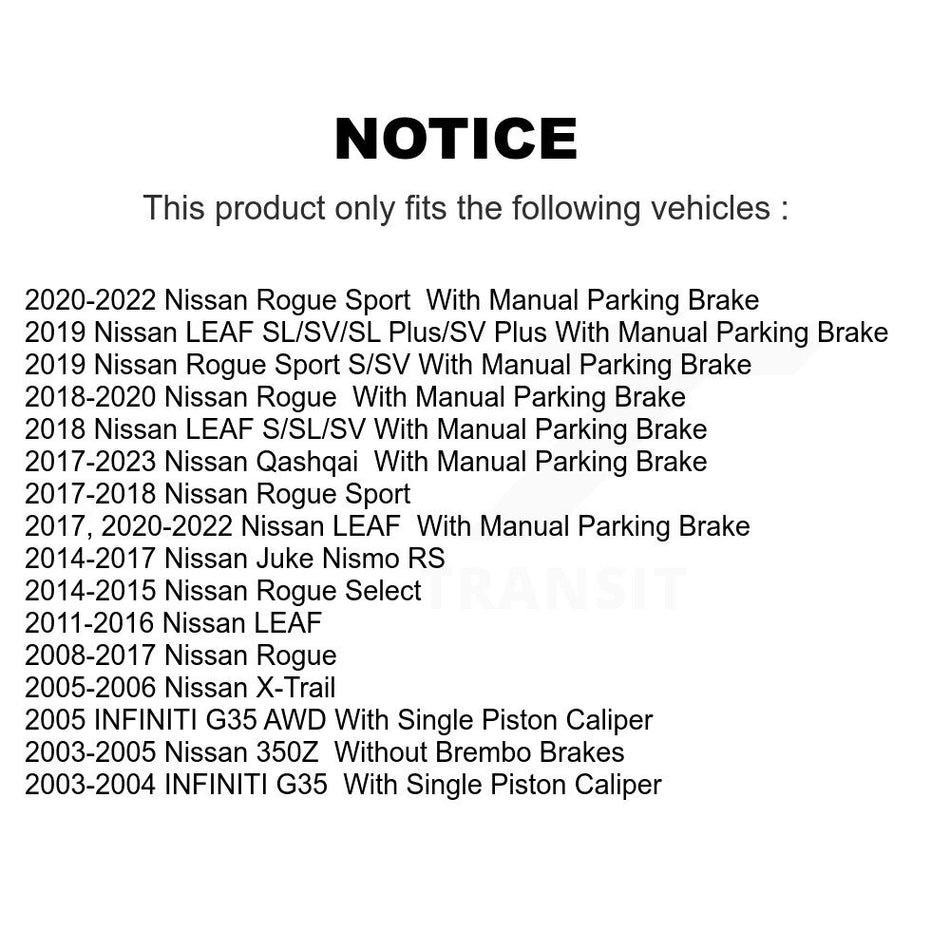 Rear Coated Brake Rotors Ceramic Pad Kit For Nissan Rogue Sport Qashqai LEAF Juke X-Trail KGA-104061