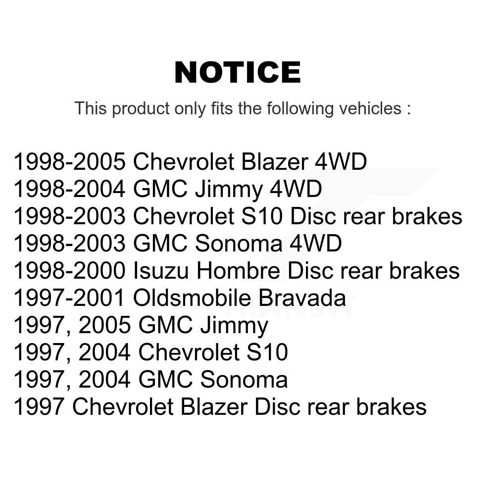 Rear Coated Brake Rotor & Ceramic Pad Kit For Chevrolet GMC Blazer S10 Jimmy Sonoma Isuzu KGA-104126