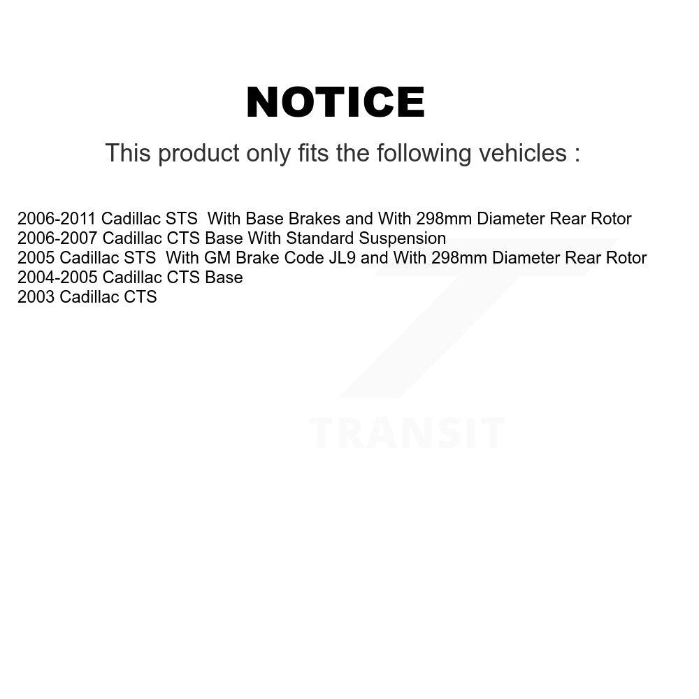 Rear Coated Disc Brake Rotors And Semi-Metallic Pads Kit For Cadillac CTS STS KGA-104139