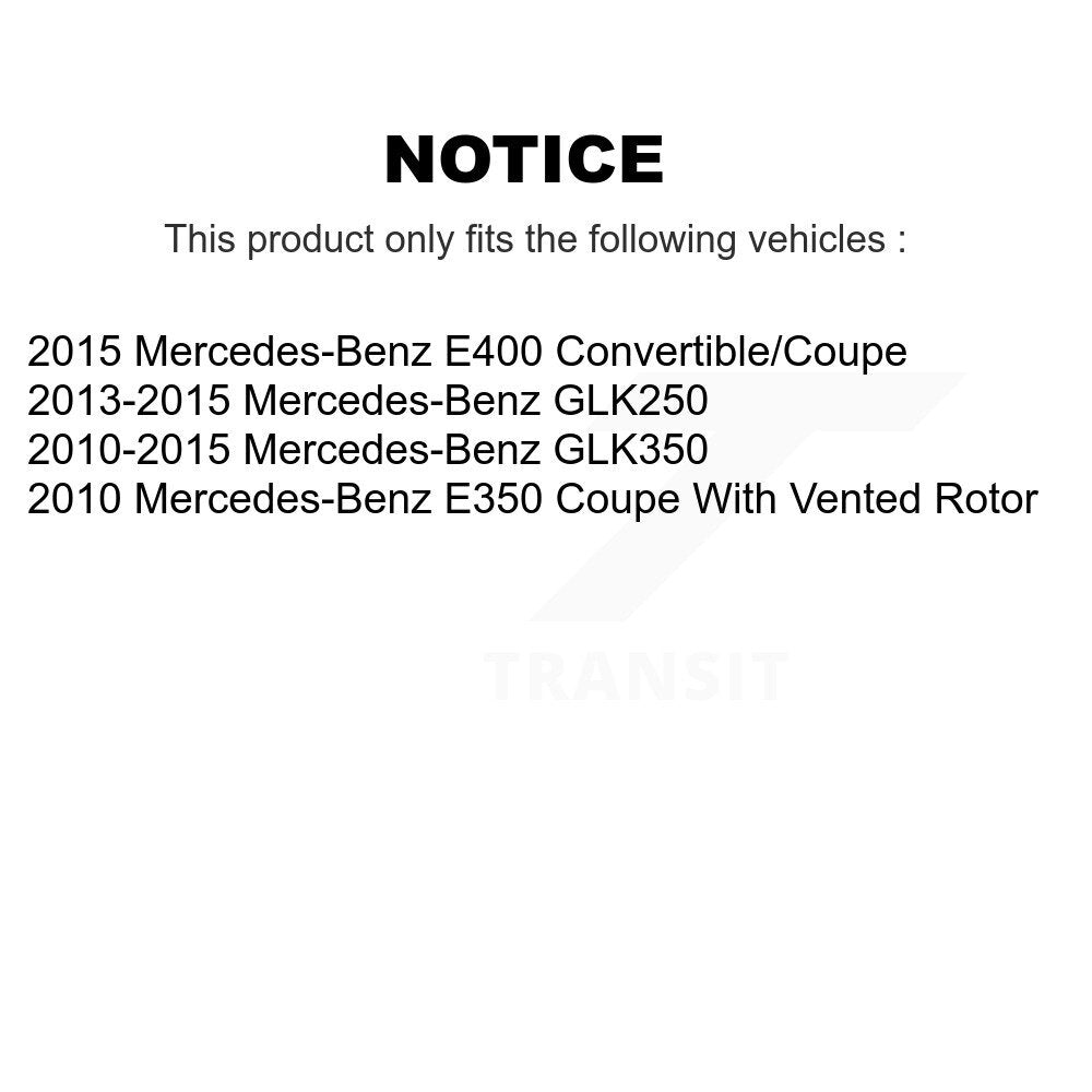 Rear Coated Brake Rotor & Semi-Metallic Pad Kit For Mercedes-Benz GLK350 GLK250 E350 E400 KGA-104147