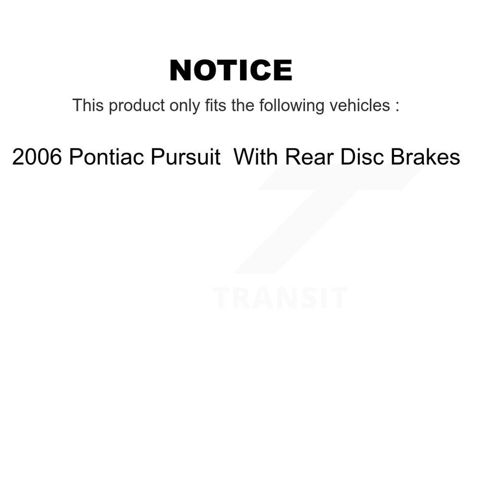 Front Rear Disc Brake Rotors Ceramic Pads And Coated Drum Kit (7Pc) For Pontiac Pursuit KGA-104193