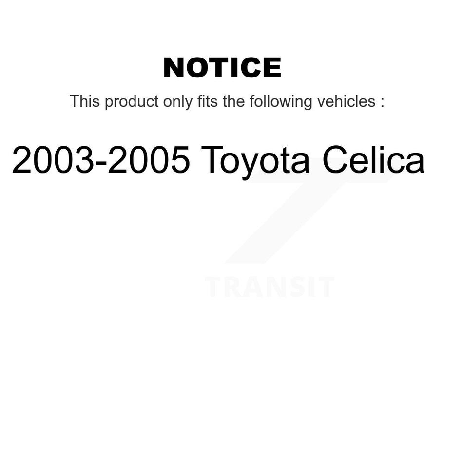 Front Rear Disc Brake Rotor Ceramic Pad Coated Drum Kit (9Pc) For 2003-2005 Toyota Celica KGA-104456