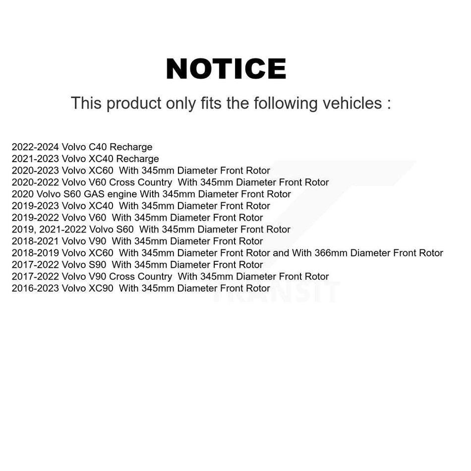 Front Coat Brake Rotors Ceramic Pad Kit For Volvo XC60 XC90 XC40 S60 Recharge C40 V60 V90 KGA-104622