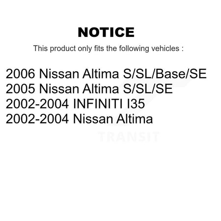 Front Coated Disc Brake Rotors And Ceramic Pads Kit For Nissan Altima INFINITI I35 KGA-104641