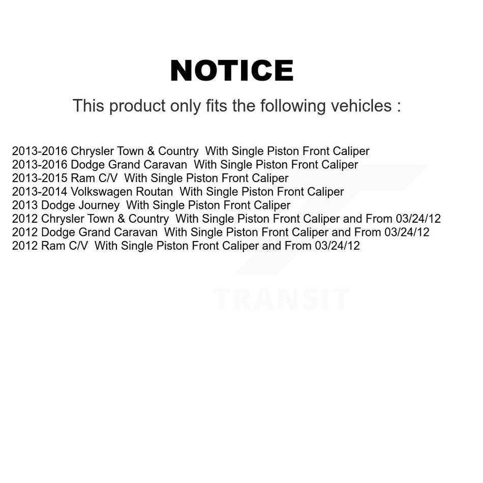 Front Rear Ceramic Pad Coated Brake Rotor Kit For Dodge Grand Caravan Chrysler Town & Ram KGA-104782
