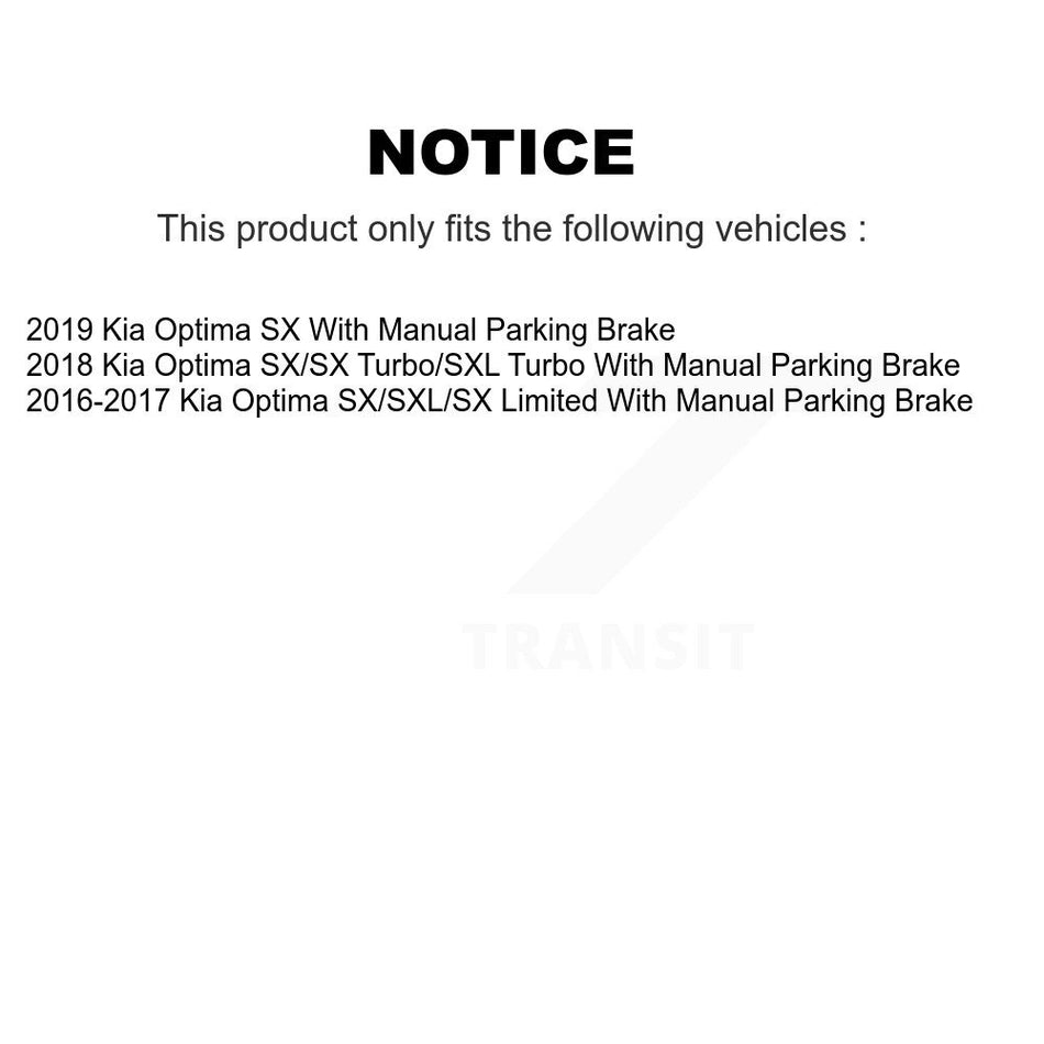 Front Rear Ceramic Pad Coat Disc Brake Rotor Kit For Kia Optima With Manual Parking KGA-104800