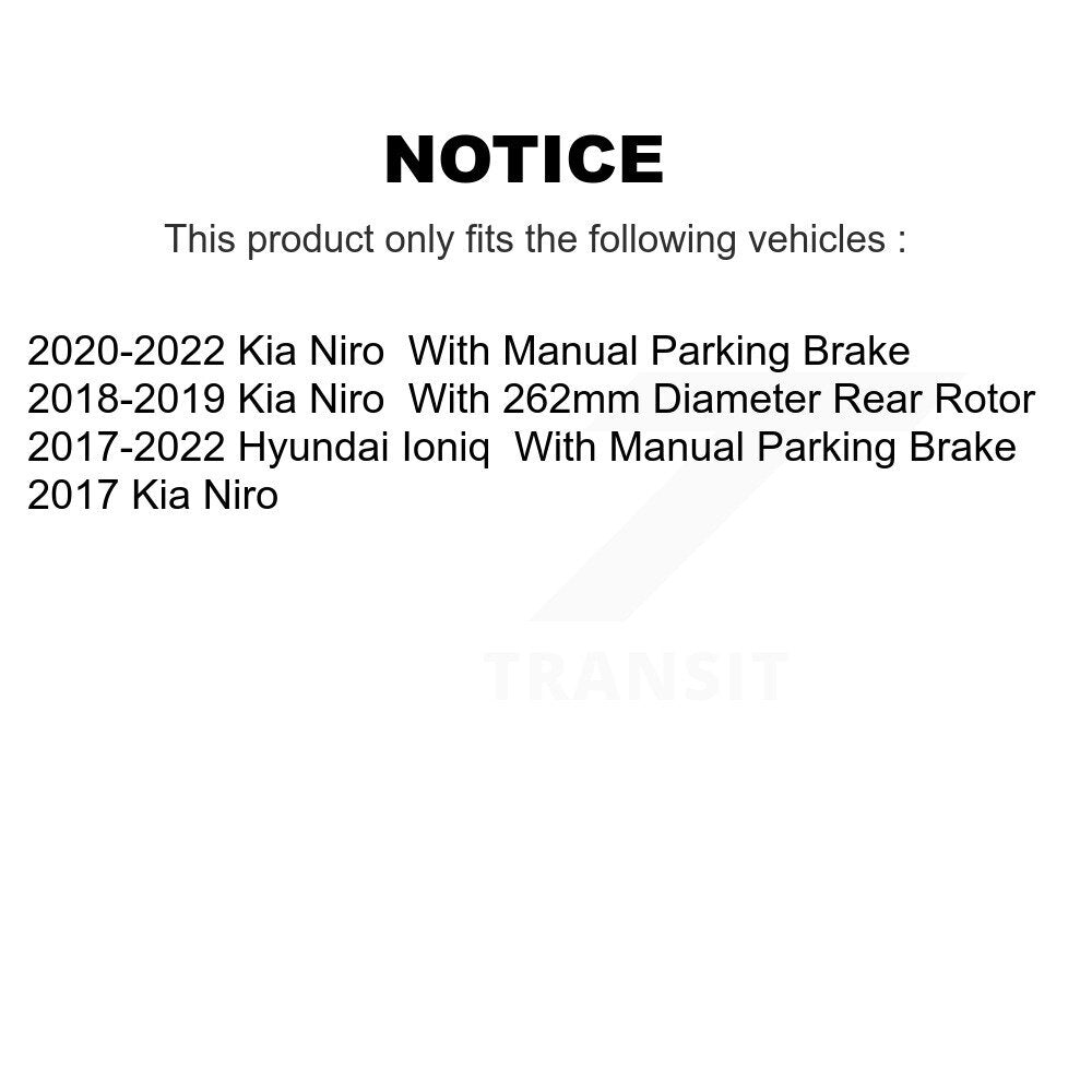 Front Rear Ceramic Pads And Coated Disc Brake Rotors Kit For Hyundai Ioniq Kia Niro KGA-104811