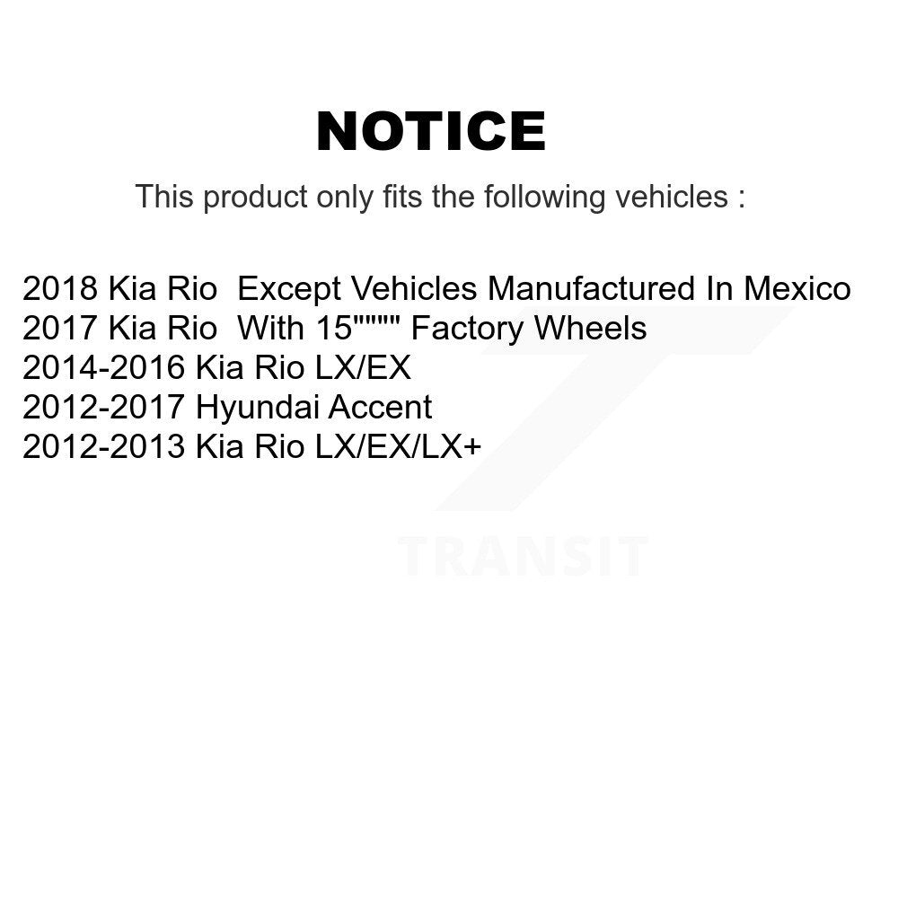 Front Rear Ceramic Pads And Coated Disc Brake Rotors Kit For Hyundai Accent Kia Rio KGA-104813