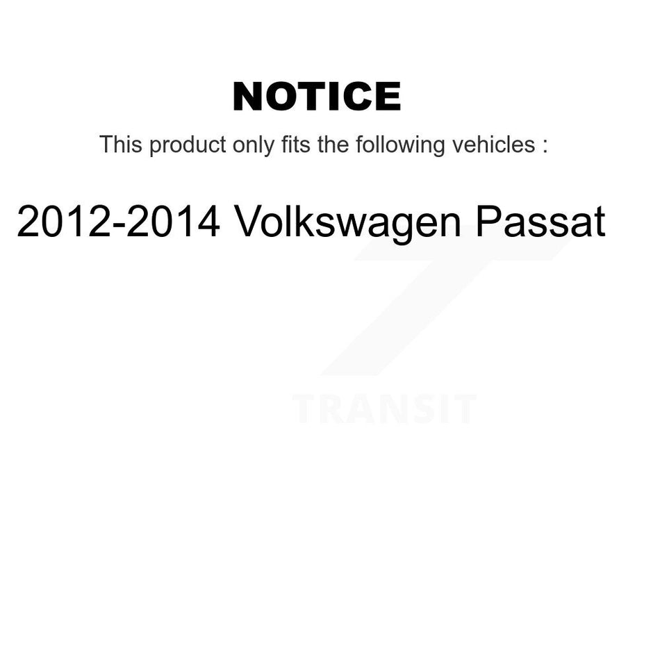 Front Rear Semi-Metallic Pad Coated Disc Brake Rotors Kit For 2012-2014 Volkswagen Passat KGA-104822