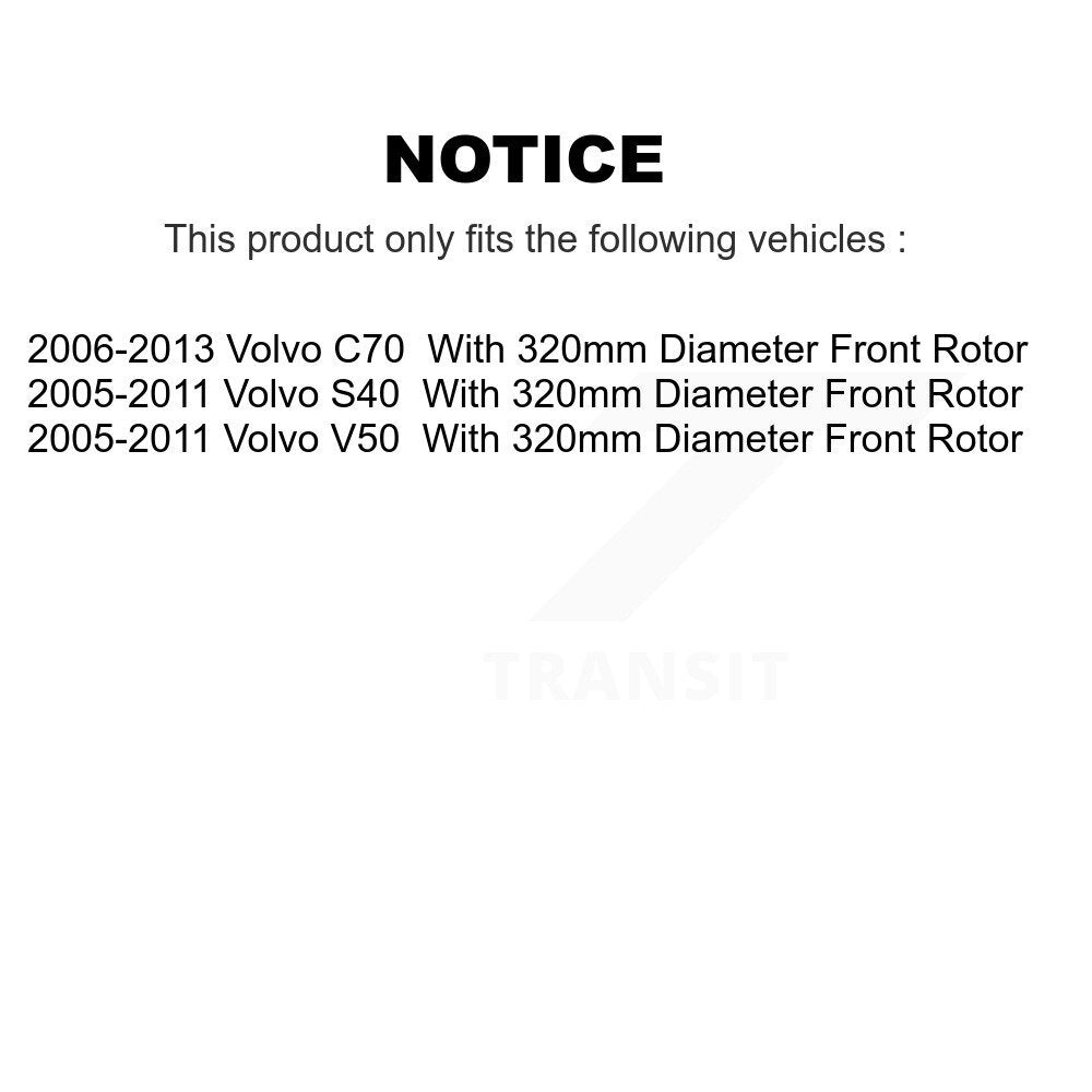 Front Rear Semi-Metallic Pads And Coated Disc Brake Rotors Kit For Volvo S40 V50 C70 KGA-104845