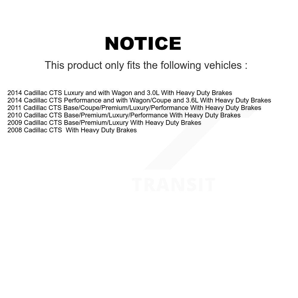 Front Semi-Metallic Rear Ceramic Pads And Coated Disc Brake Rotors Kit For Cadillac CTS KGA-104885