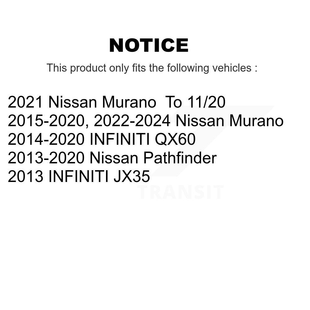 Front Rear Ceramic Pad Coated Brake Rotors Kit For Nissan Murano Pathfinder INFINITI QX60 KGA-104905