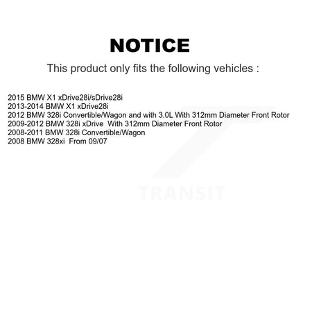 Front Rear Semi-Metallic Pad And Coated Disc Brake Rotor Kit For BMW 328i xDrive X1 328xi KGA-105091