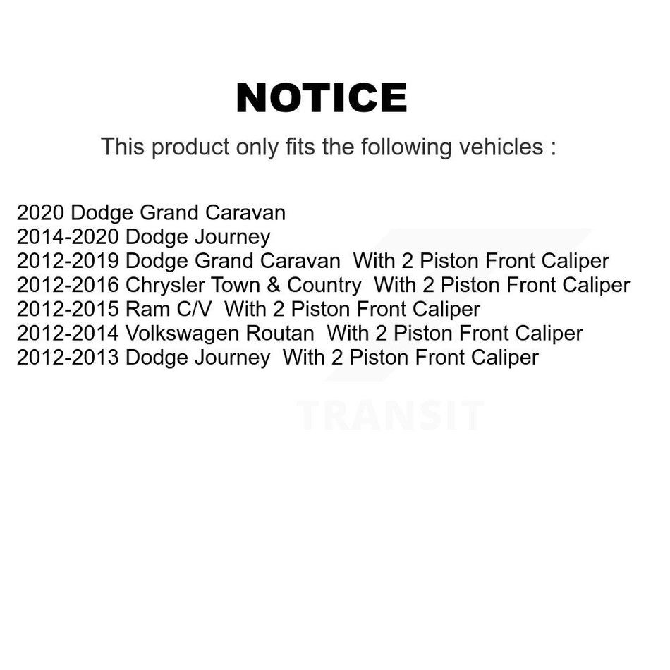 Front Ceramic Rear Semi-Metallic Pad Coat Brake Rotor Kit For Dodge Grand Caravan Journey KGA-105666