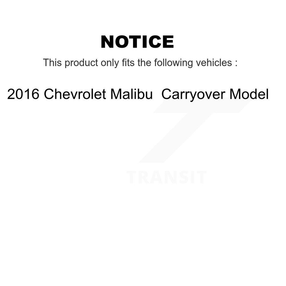 Front Rear Ceramic Pad & Coated Brake Rotor Kit For 2016 Chevrolet Malibu Carryover Model KGA-105821