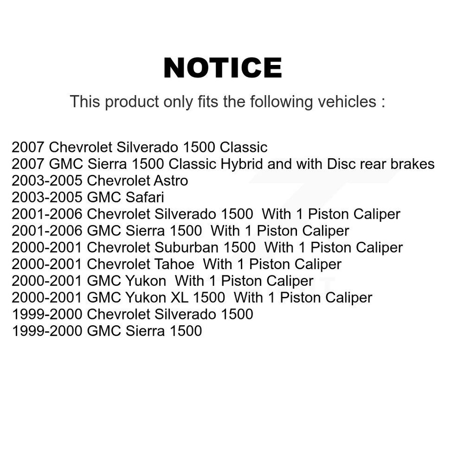 Rear Coat Brake Rotor Semi-Metallic Pad Kit For Chevrolet GMC Silverado 1500 Sierra Astro KGA-105866