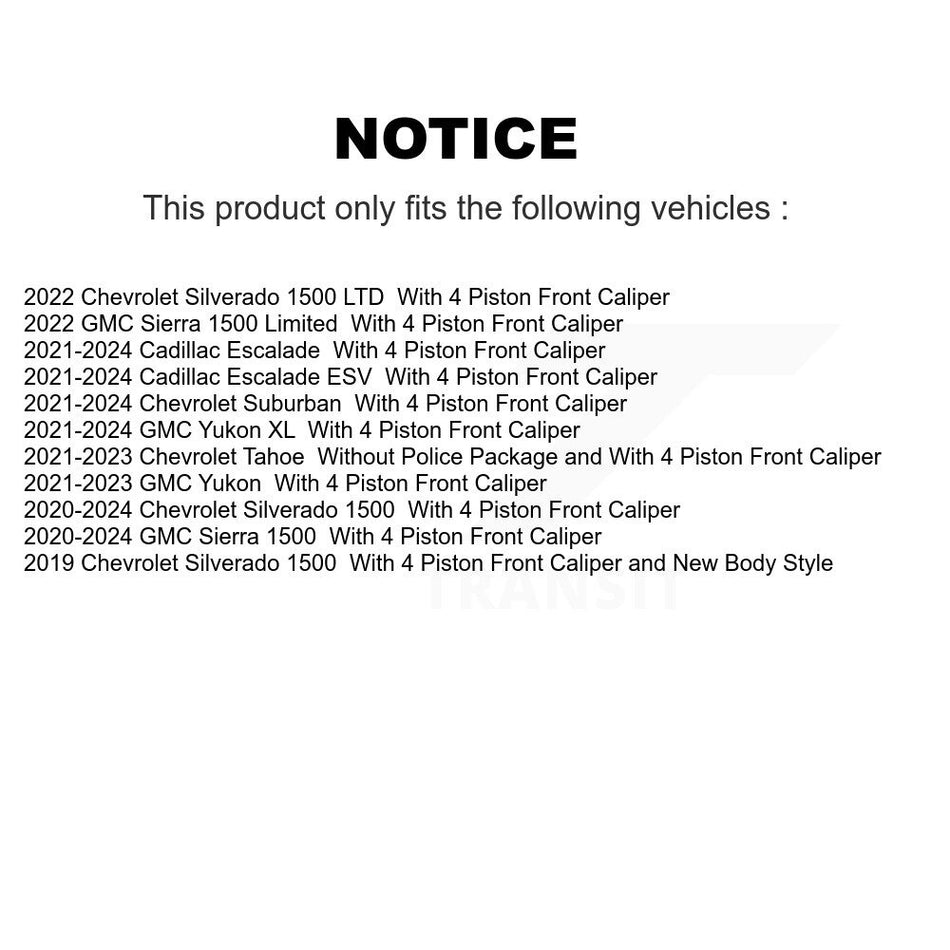 Front Rear Ceramic Pad Coat Brake Rotor Kit For Chevrolet GMC Silverado 1500 Sierra Yukon KGA-105942