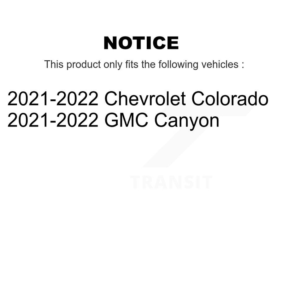Front Rear Ceramic Pad Coated Brake Rotor Kit For 2021-2022 Chevrolet Colorado GMC Canyon KGA-106120