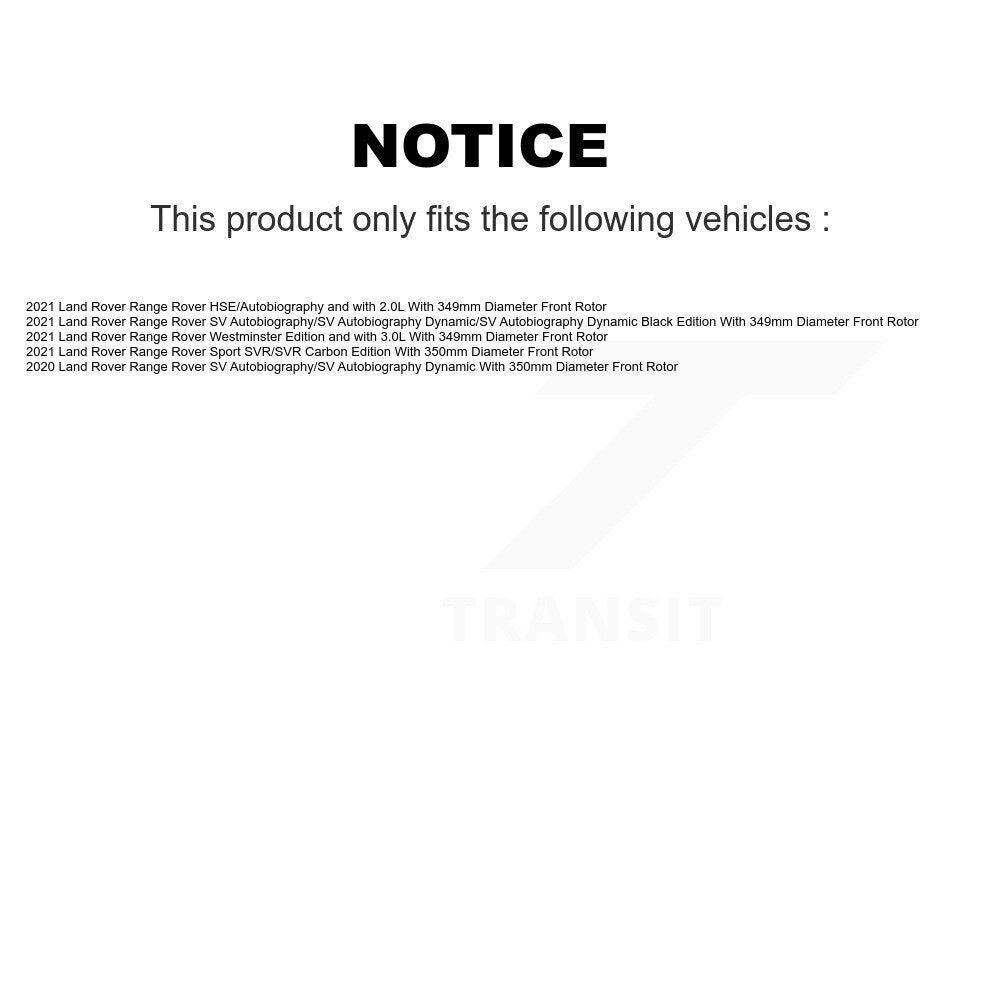 Front Coated Disc Brake Rotors And Ceramic Pads Kit For Land Rover Range Sport KGA-106244