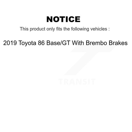 Front Coat Disc Brake Rotor Ceramic Pad Kit For 2019 Toyota 86 Base GT With Brembo Brakes KGA-106245