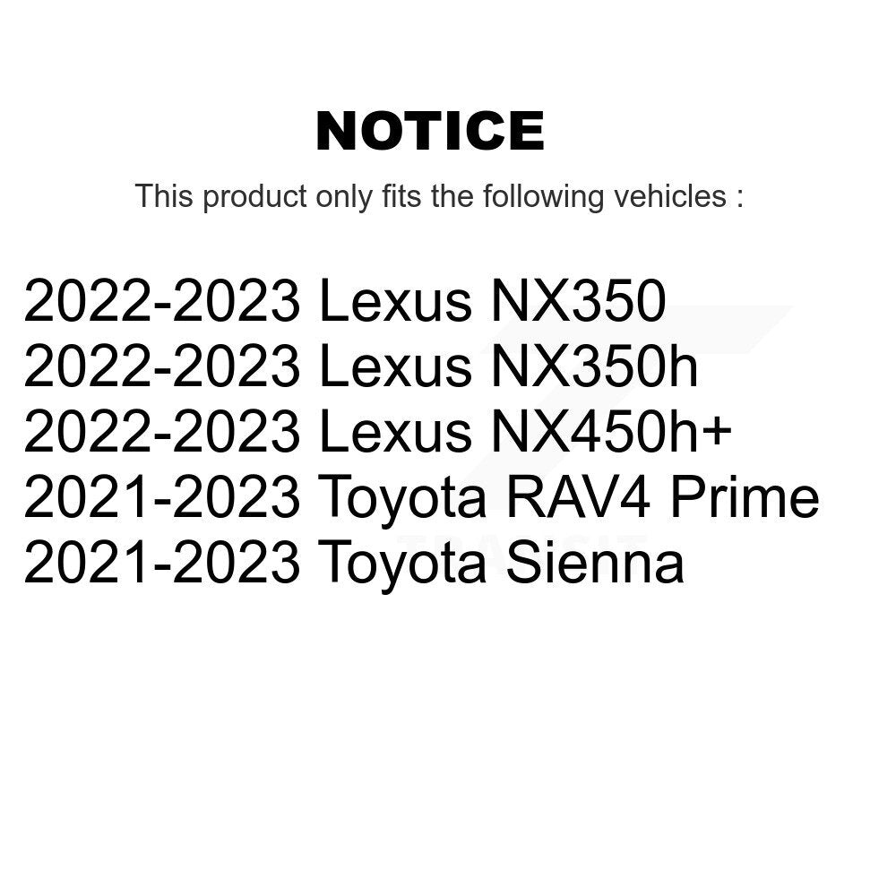 Rear Coated Brake Rotor & Ceramic Pad Kit For Toyota Sienna RAV4 Prime Lexus NX350h NX350 KGA-106300