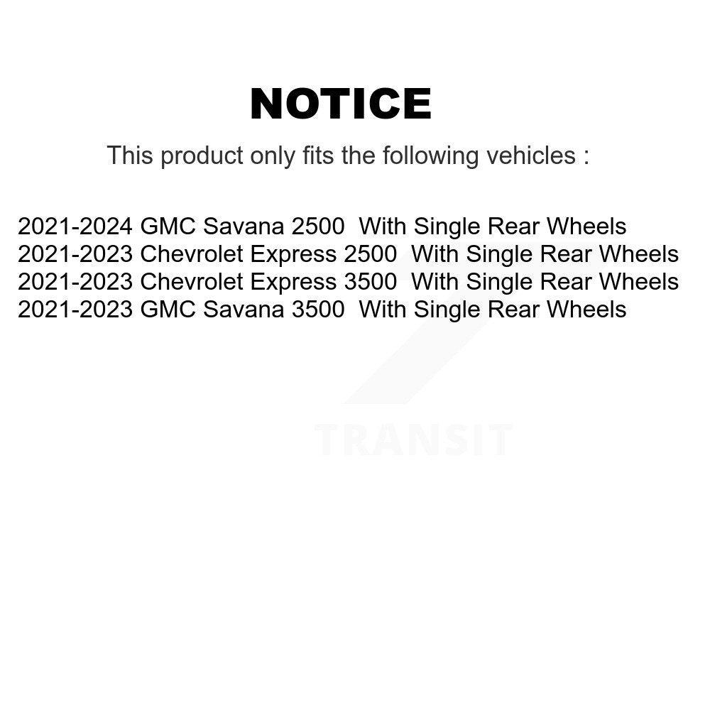 Rear Disc Coated Rotors Semi-Metallic Pads And Parking Shoes Kit For GMC Chevrolet Savana KGA-106365
