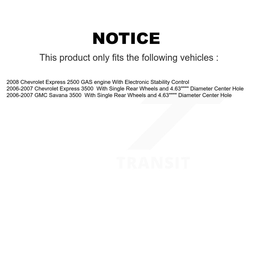 Rear Disc Coated Rotors Semi-Metallic Pads & Parking Shoes Kit For Chevrolet Express 3500 KGA-106456