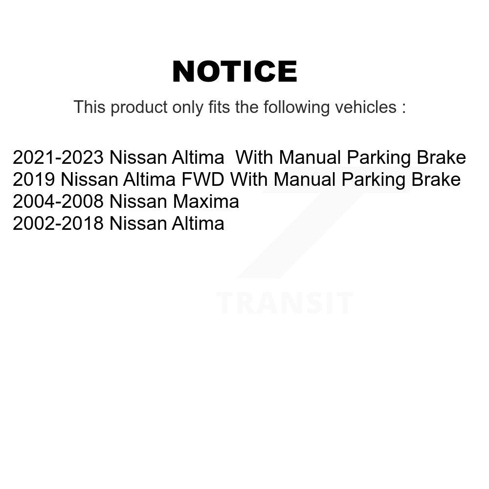 Rear Disc Coated Rotors Ceramic Pads And Parking Brake Shoes Kit For Nissan Altima Maxima KGA-106551