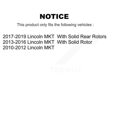 Rear Disc Coated Rotors Ceramic Pads And Parking Brake Shoes Kit For Lincoln MKT KGA-106573