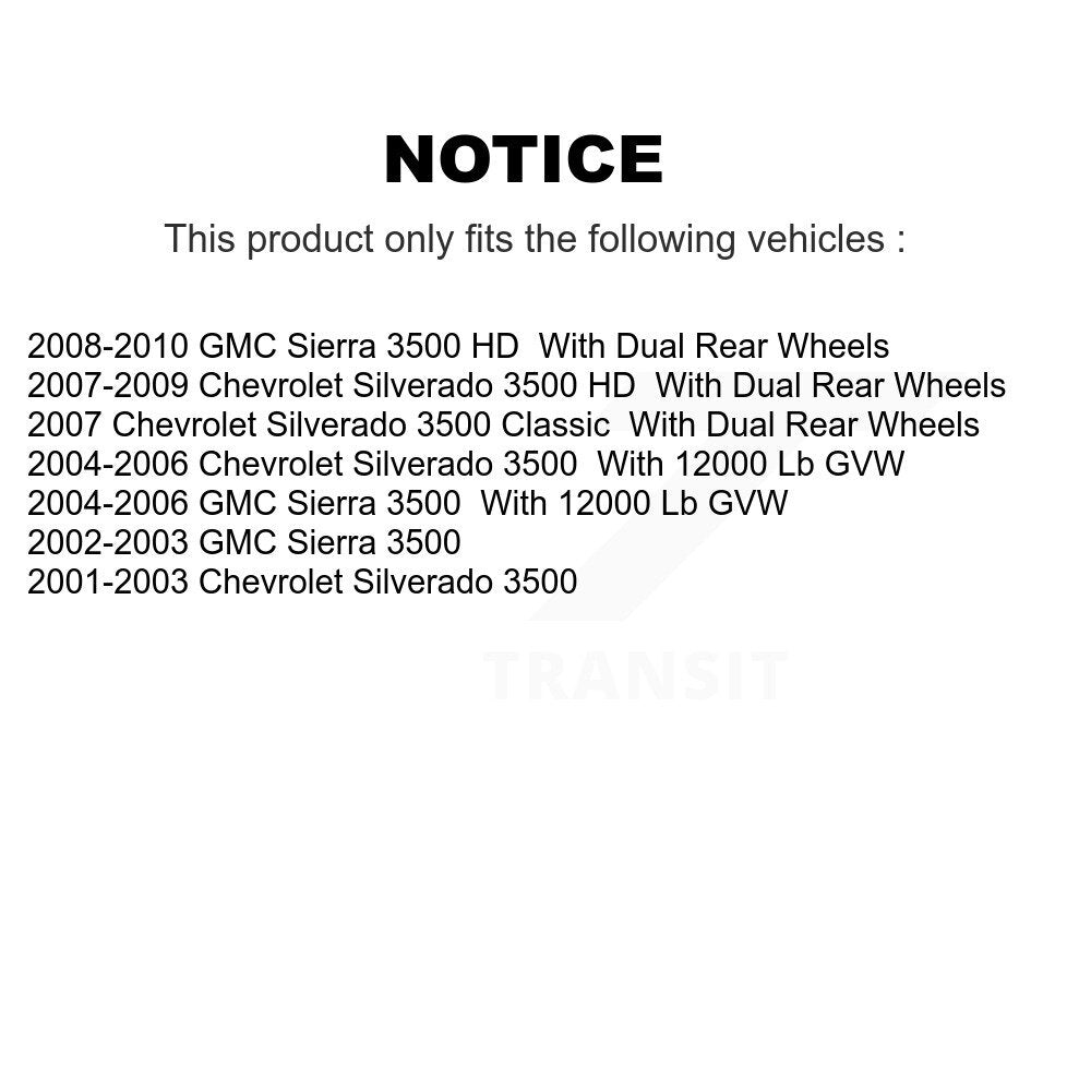 Rear Disc Coated Rotors Ceramic Pads & Parking Shoes Kit For Chevrolet GMC Silverado 3500 KGA-106582