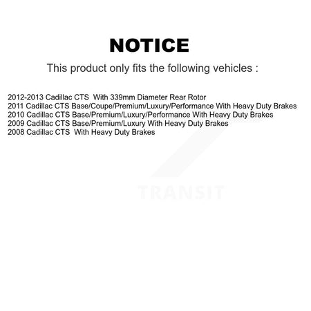 Rear Disc Coated Rotors Ceramic Pads And Parking Brake Shoes Kit For Cadillac CTS KGA-106629