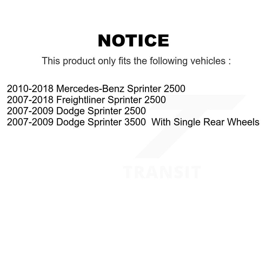 Rear Disc Coated Rotors Semi-Metallic Pads Parking Shoes Kit For Sprinter 2500 Dodge 3500 KGA-106767