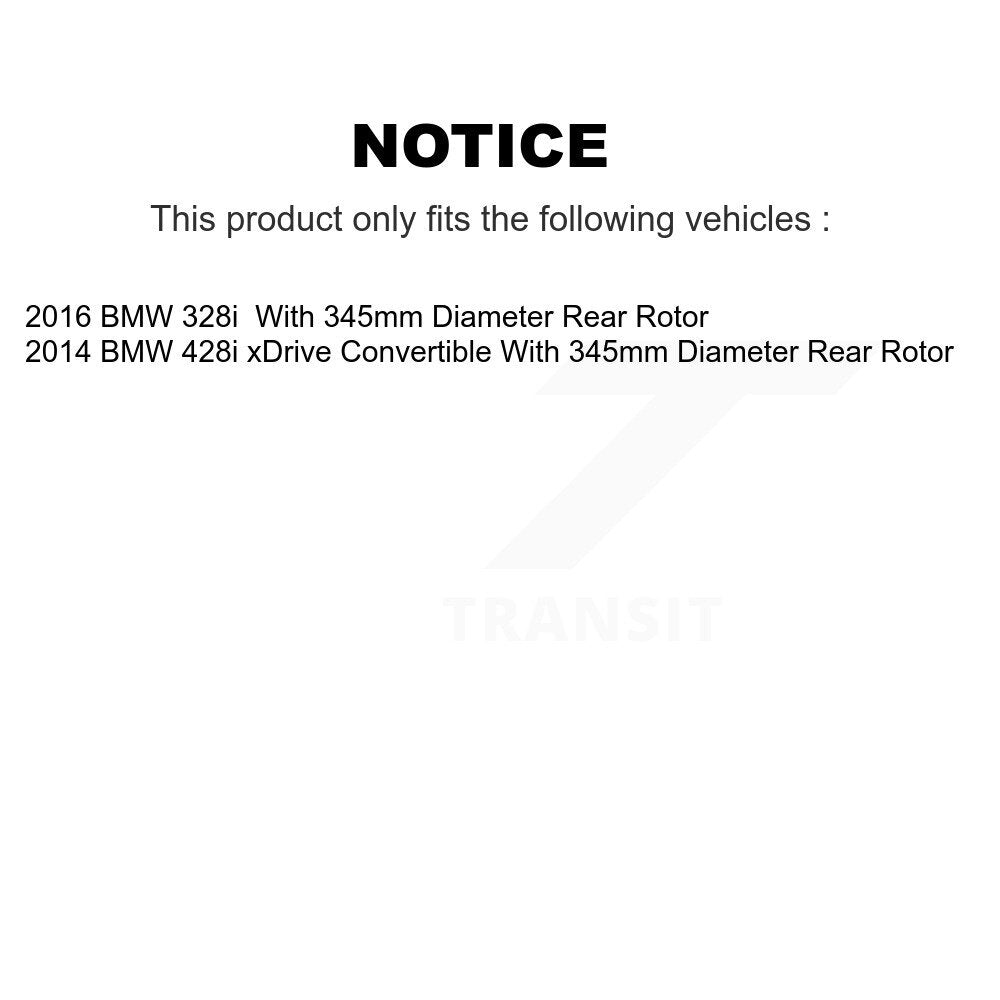 Rear Disc Coated Rotors Semi-Metallic Pads And Parking Shoes Kit For BMW 428i xDrive 328i KGA-106795