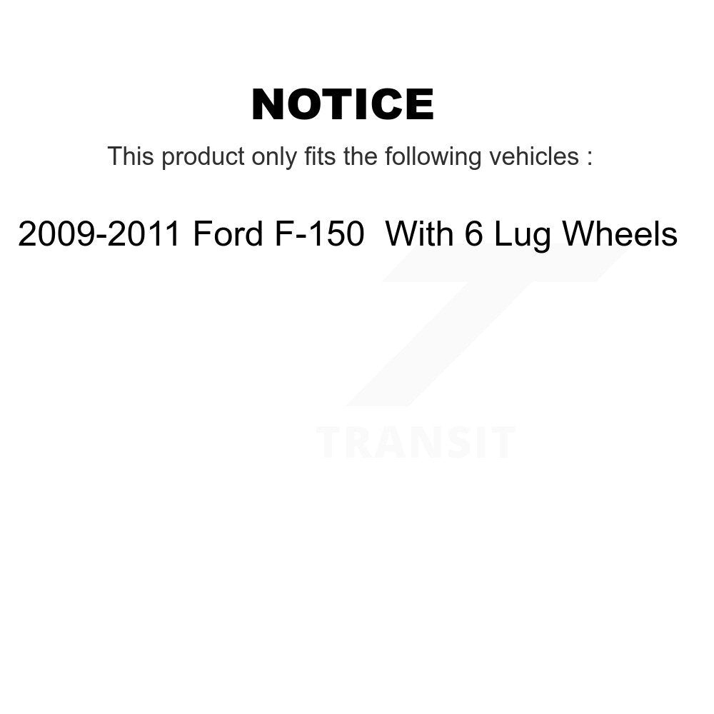 Rear Disc Coated Rotors Semi-Metallic Pads And Parking Brake Shoes Kit For Ford F-150 KGA-106813