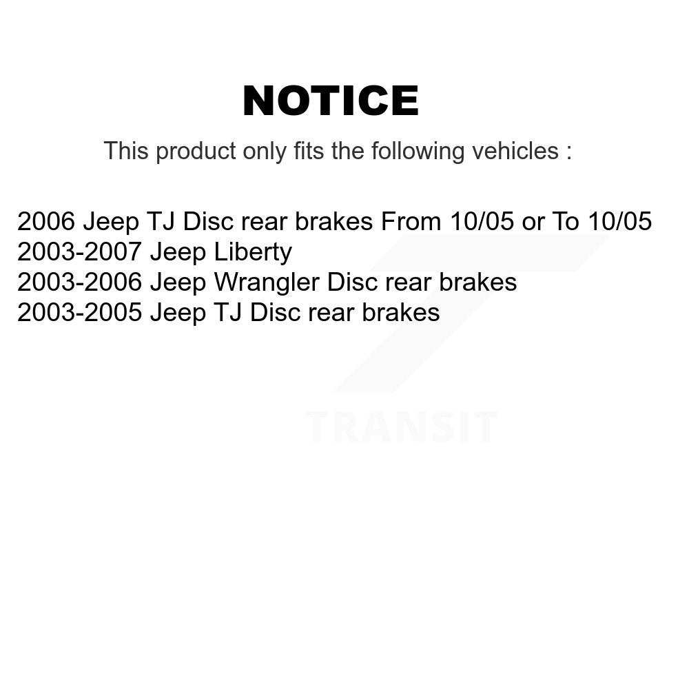 Rear Disc Coated Rotors Semi-Metallic Pads Parking Shoes Kit For Jeep Liberty Wrangler TJ KGA-106868