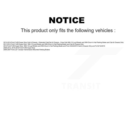 Rear Disc Coated Rotors Semi-Metallic Pads Parking Shoes Hardware Kit For Ford F-450 Duty KGA-107073