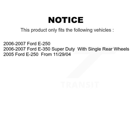 Rear Disc Coated Rotors Semi-Metallic Pads Parking Shoes Hardware Kit For Ford E-350 Duty KGA-107210