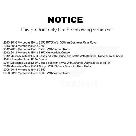Rear Disc Coated Rotors Semi-Metallic Pads Parking Shoes & Hardware Kit For Mercedes-Benz KGA-107242