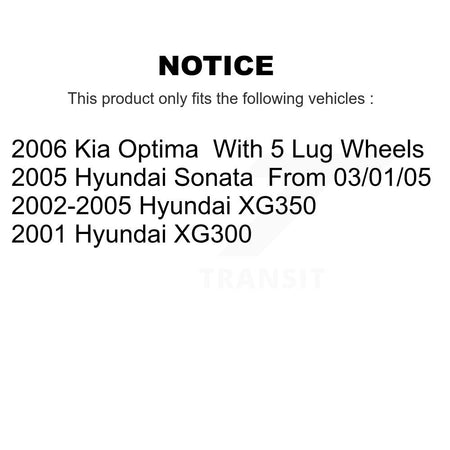 Rear Disc Coated Rotors Ceramic Pads Parking Shoes Hardware Kit For Hyundai Sonata XG350 KGA-107251