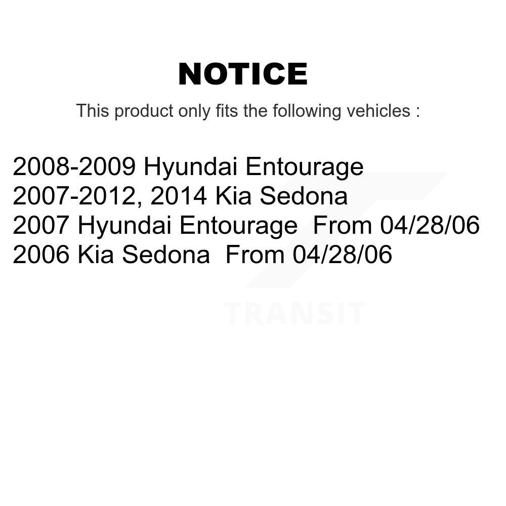 Rear Disc Coated Rotors Ceramic Pads Parking Shoes & Hardware Kit For Kia Sedona Hyundai KGA-107400