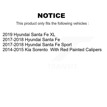 Rear Disc Coated Rotors Ceramic Pads Parking Shoes Hardware Kit For Hyundai Santa Fe Kia KGA-107449