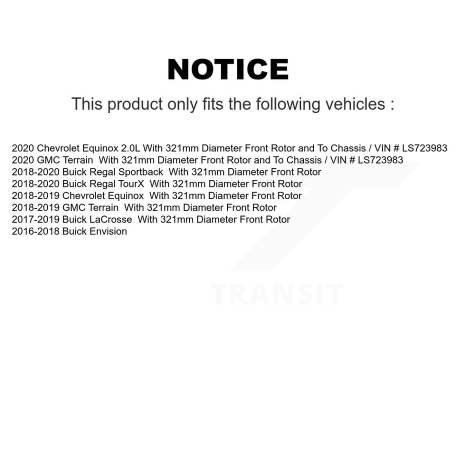 Front Coated Disc Brake Rotors And Ceramic Pads Kit For Chevrolet Equinox GMC Terrain Buick Envision LaCrosse Regal Sportback TourX KGC-100024